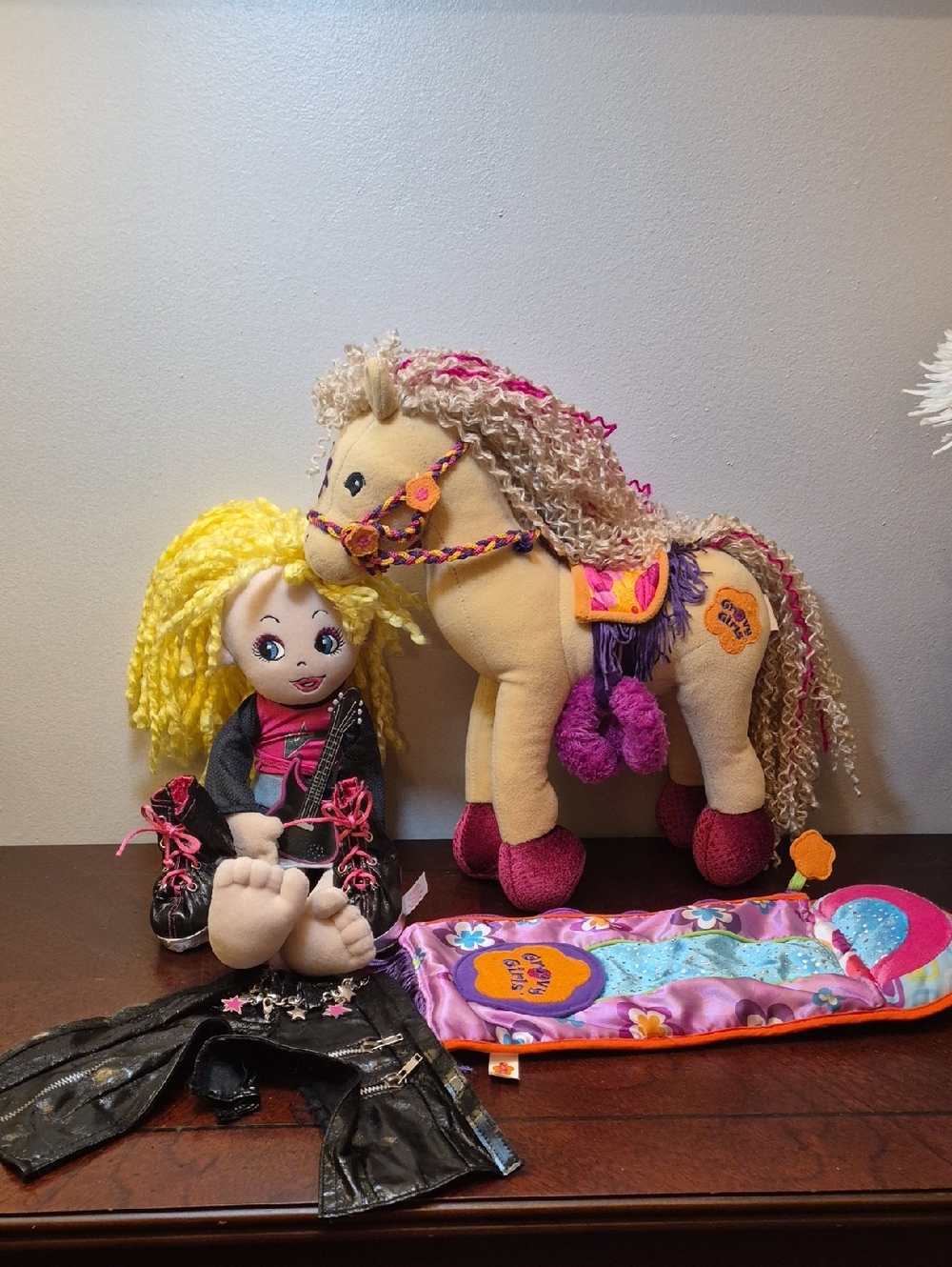 Plush‎ Pony with Colorful Accessories - Cream and Pink